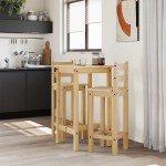 vidaXL Set mobilier de bar, 3 piese, lemn masiv de pin vidaXL Set mobilier de bar, 3 piese, lemn masiv de pin