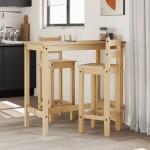vidaXL Set mobilier de bar, 3 piese, lemn masiv de pin vidaXL Set mobilier de bar, 3 piese, lemn masiv de pin