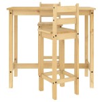 vidaXL Set mobilier de bar, 3 piese, lemn masiv de pin vidaXL Set mobilier de bar, 3 piese, lemn masiv de pin