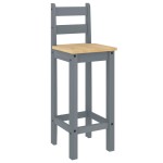 vidaXL Scaune de bar, 2 buc., gri, lemn masiv de pin vidaXL Scaune de bar, 2 buc., gri, lemn masiv de pin