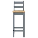 vidaXL Scaune de bar, 2 buc., gri, lemn masiv de pin vidaXL Scaune de bar, 2 buc., gri, lemn masiv de pin
