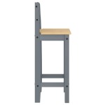vidaXL Scaune de bar, 2 buc., gri, lemn masiv de pin vidaXL Scaune de bar, 2 buc., gri, lemn masiv de pin