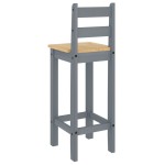 vidaXL Scaune de bar, 2 buc., gri, lemn masiv de pin vidaXL Scaune de bar, 2 buc., gri, lemn masiv de pin