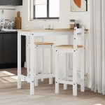vidaXL Scaune de bar, 2 buc., alb, lemn masiv de pin vidaXL Scaune de bar, 2 buc., alb, lemn masiv de pin