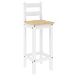 vidaXL Scaune de bar, 2 buc., alb, lemn masiv de pin vidaXL Scaune de bar, 2 buc., alb, lemn masiv de pin