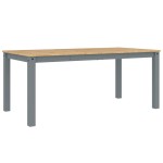 vidaXL Masă de sufragerie „Panama”, gri, 180x90x75 cm, lemn masiv pin