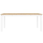vidaXL Masă de sufragerie „Panama”, alb, 180x90x75 cm, lemn masiv pin
