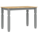 vidaXL Masă de sufragerie "Corona", gri 112x60x75 cm lemn masiv de pin