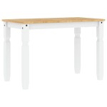 vidaXL Masă de sufragerie "Corona", alb 112x60x75 cm lemn masiv de pin