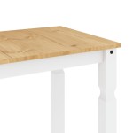 vidaXL Masă de sufragerie "Corona", alb 112x60x75 cm lemn masiv de pin