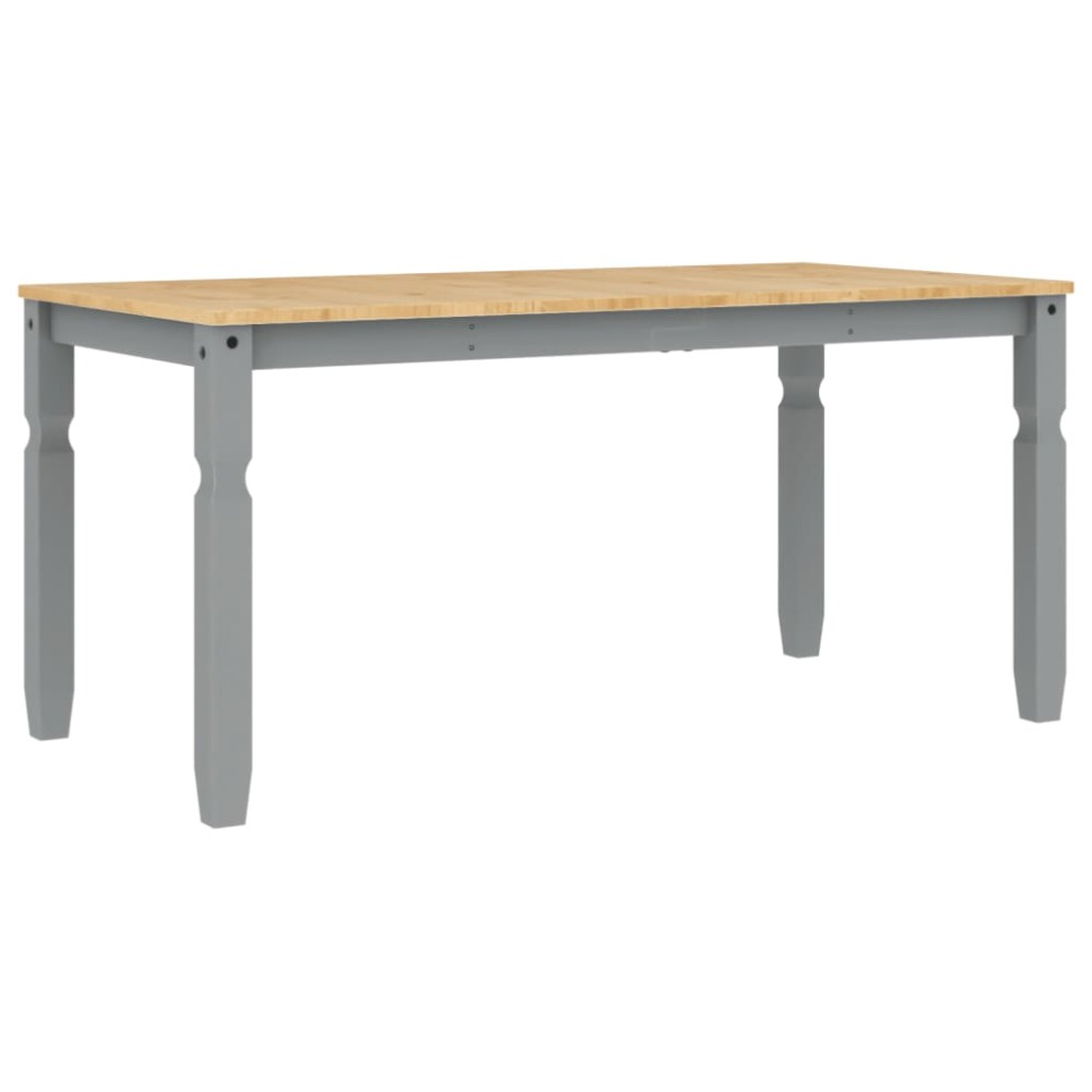 vidaXL Masă de sufragerie "Corona", gri 160x80x75 cm lemn masiv de pin