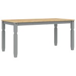 vidaXL Masă de sufragerie "Corona", gri 160x80x75 cm lemn masiv de pin