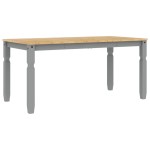 vidaXL Masă de sufragerie "Corona", gri 160x80x75 cm lemn masiv de pin