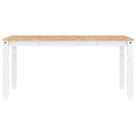 vidaXL Masă de sufragerie "Corona", alb 160x80x75 cm lemn masiv de pin