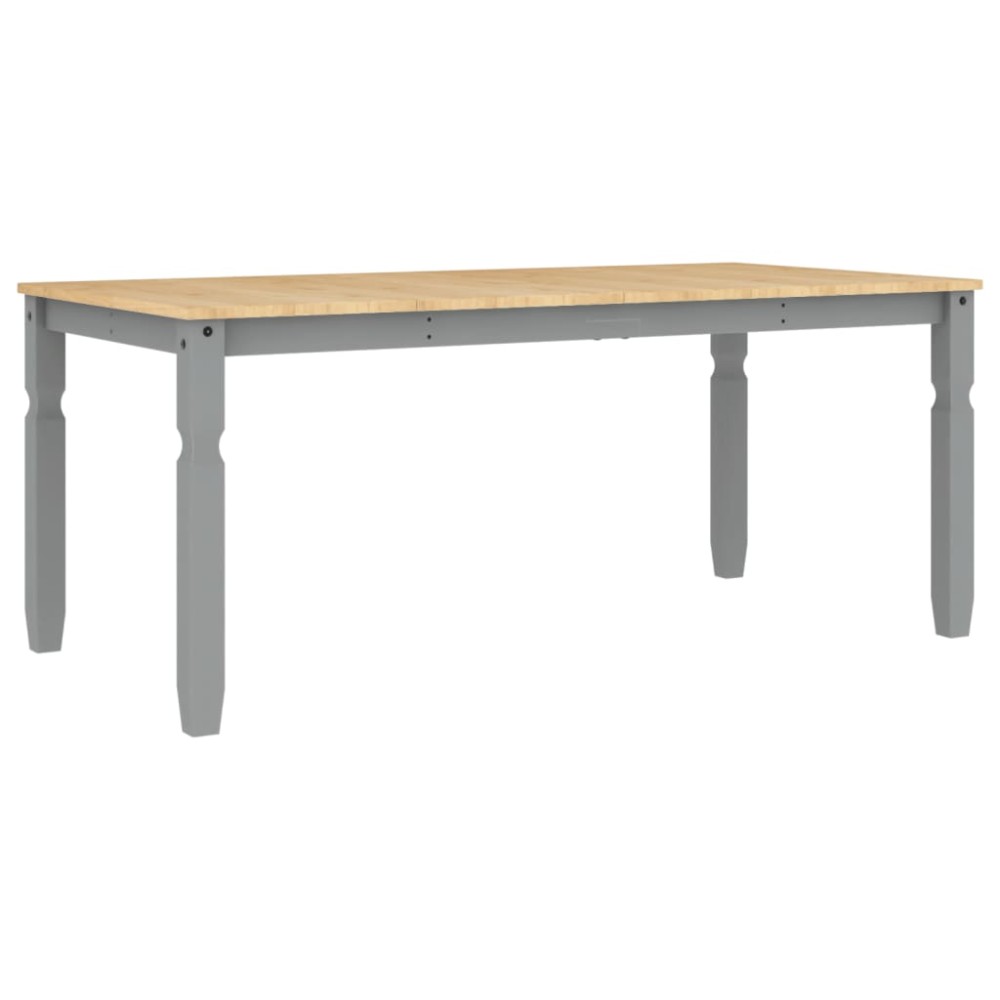 vidaXL Masă de sufragerie "Corona", gri 180x90x75 cm lemn masiv de pin