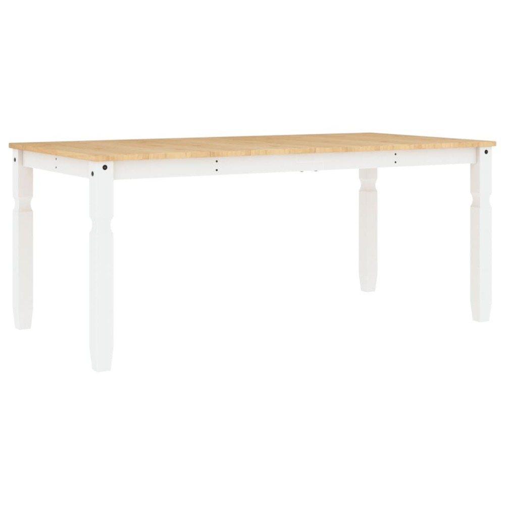 vidaXL Masă de sufragerie "Corona", alb 180x90x75 cm lemn masiv de pin