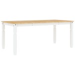 vidaXL Masă de sufragerie "Corona", alb 180x90x75 cm lemn masiv de pin