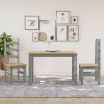 vidaXL Scaune de bucătărie Corona 2buc. gri 42x47x107cm lemn masiv pin