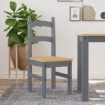 vidaXL Scaune de bucătărie, 2 buc., gri, 40x46x99cm, lemn masiv de pin vidaXL Scaune de bucătărie, 2 buc., gri, 40x46x99cm, lemn masiv de pin