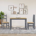vidaXL Scaune de bucătărie, 2 buc., gri, 40x46x99cm, lemn masiv de pin vidaXL Scaune de bucătărie, 2 buc., gri, 40x46x99cm, lemn masiv de pin