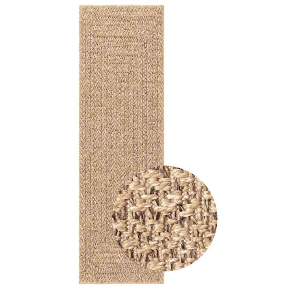 vidaXL Covor ZIZUR aspect iută, 80x250 cm, pentru interior și exterior