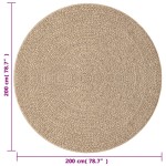 vidaXL Covor ZIZUR aspect iută, Ø 200 cm, pentru interior și exterior vidaXL Covor ZIZUR aspect iută, Ø 200 cm, pentru interior și exterior