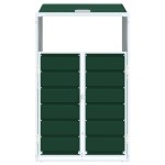vidaXL Depozitare coș gunoi cu roți, 1 coș, verde, 72x81x115 cm, oțel vidaXL Depozitare coș gunoi cu roți, 1 coș, verde, 72x81x115 cm, oțel