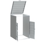vidaXL Depozitare coș gunoi cu roți, 1 coș, gri, 72x81x115 cm, oțel vidaXL Depozitare coș gunoi cu roți, 1 coș, gri, 72x81x115 cm, oțel