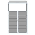 vidaXL Depozitare coș gunoi cu roți, 1 coș, gri, 72x81x115 cm, oțel vidaXL Depozitare coș gunoi cu roți, 1 coș, gri, 72x81x115 cm, oțel