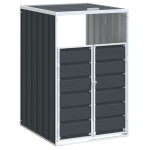 vidaXL Depozitare coș gunoi cu roți 1 coș antracit 72x81x115 cm oțel vidaXL Depozitare coș gunoi cu roți 1 coș antracit 72x81x115 cm oțel