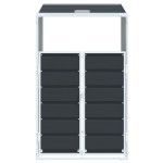 vidaXL Depozitare coș gunoi cu roți 1 coș antracit 72x81x115 cm oțel vidaXL Depozitare coș gunoi cu roți 1 coș antracit 72x81x115 cm oțel