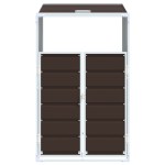 vidaXL Depozitare coș gunoi cu roți, 1 coș, maro, 72x81x115 cm, oțel vidaXL Depozitare coș gunoi cu roți, 1 coș, maro, 72x81x115 cm, oțel