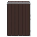 vidaXL Depozitare coș gunoi cu roți, 1 coș, maro, 72x81x115 cm, oțel vidaXL Depozitare coș gunoi cu roți, 1 coș, maro, 72x81x115 cm, oțel