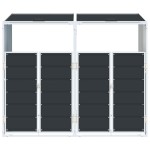 vidaXL Depozit pubele cu roți duble, antracit, 144x81x113 cm, oțel