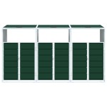 vidaXL Depozit pubele cu roți triple, verde, 216x81x115 cm, oțel vidaXL Depozit pubele cu roți triple, verde, 216x81x115 cm, oțel