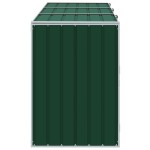 vidaXL Depozit pubele cu roți triple, verde, 216x81x115 cm, oțel vidaXL Depozit pubele cu roți triple, verde, 216x81x115 cm, oțel