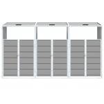 vidaXL Depozit pubele cu roți triple, gri, 216x81x115 cm, oțel vidaXL Depozit pubele cu roți triple, gri, 216x81x115 cm, oțel