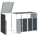 vidaXL Depozit pubele cu roți triple, antracit, 216x81x115 cm, oțel vidaXL Depozit pubele cu roți triple, antracit, 216x81x115 cm, oțel