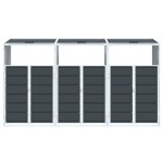 vidaXL Depozit pubele cu roți triple, antracit, 216x81x115 cm, oțel vidaXL Depozit pubele cu roți triple, antracit, 216x81x115 cm, oțel