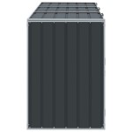 vidaXL Depozit pubele cu roți triple, antracit, 216x81x115 cm, oțel vidaXL Depozit pubele cu roți triple, antracit, 216x81x115 cm, oțel