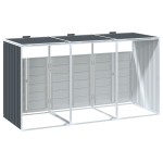 vidaXL Depozit pubele cu roți triple, antracit, 216x81x115 cm, oțel vidaXL Depozit pubele cu roți triple, antracit, 216x81x115 cm, oțel