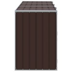 vidaXL Depozit pubele cu roți triple, maro, 216x81x115 cm, oțel vidaXL Depozit pubele cu roți triple, maro, 216x81x115 cm, oțel