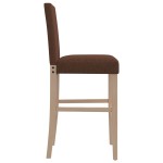 vidaXL Scaune de bar, 2 buc., lemn masiv de hevea și textil vidaXL Scaune de bar, 2 buc., lemn masiv de hevea și textil