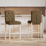 vidaXL Scaune de bar, 2 buc., lemn masiv de hevea și textil vidaXL Scaune de bar, 2 buc., lemn masiv de hevea și textil