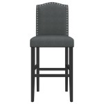 vidaXL Scaune de bar, 2 buc., lemn masiv de hevea și textil