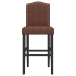 vidaXL Scaune de bar, 2 buc., lemn masiv de hevea și textil vidaXL Scaune de bar, 2 buc., lemn masiv de hevea și textil