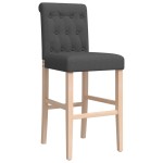 vidaXL Scaune de bar, 2 buc., lemn masiv de hevea și textil vidaXL Scaune de bar, 2 buc., lemn masiv de hevea și textil