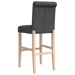 vidaXL Scaune de bar, 2 buc., lemn masiv de hevea și textil vidaXL Scaune de bar, 2 buc., lemn masiv de hevea și textil