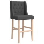 vidaXL Scaune de bar, 2 buc., lemn masiv de hevea și textil vidaXL Scaune de bar, 2 buc., lemn masiv de hevea și textil