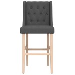 vidaXL Scaune de bar, 2 buc., lemn masiv de hevea și textil vidaXL Scaune de bar, 2 buc., lemn masiv de hevea și textil